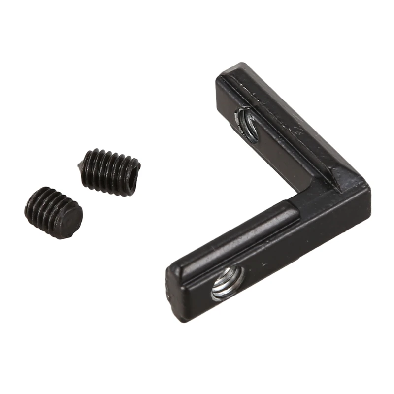 Promotion! 20Pcs Black T Slot L-Shaped Angle Connector Joint Bracket with Screws and Wrench Tool for 2020 Series Aluminum E |
