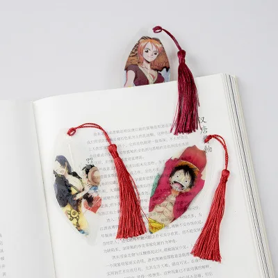 Аниме one piece лист форма закладки книги водонепроницаемый прозрачный ПВХ пластиковая Закладка Красивая Книга знаки Подарок