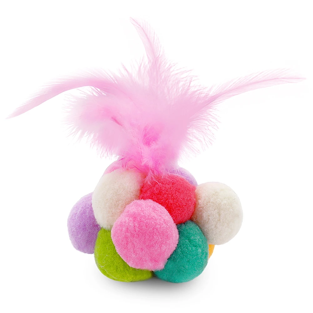 Кошка игрушка кошка мяч кошачий перо колокольчик для домашних животных 8 см/3