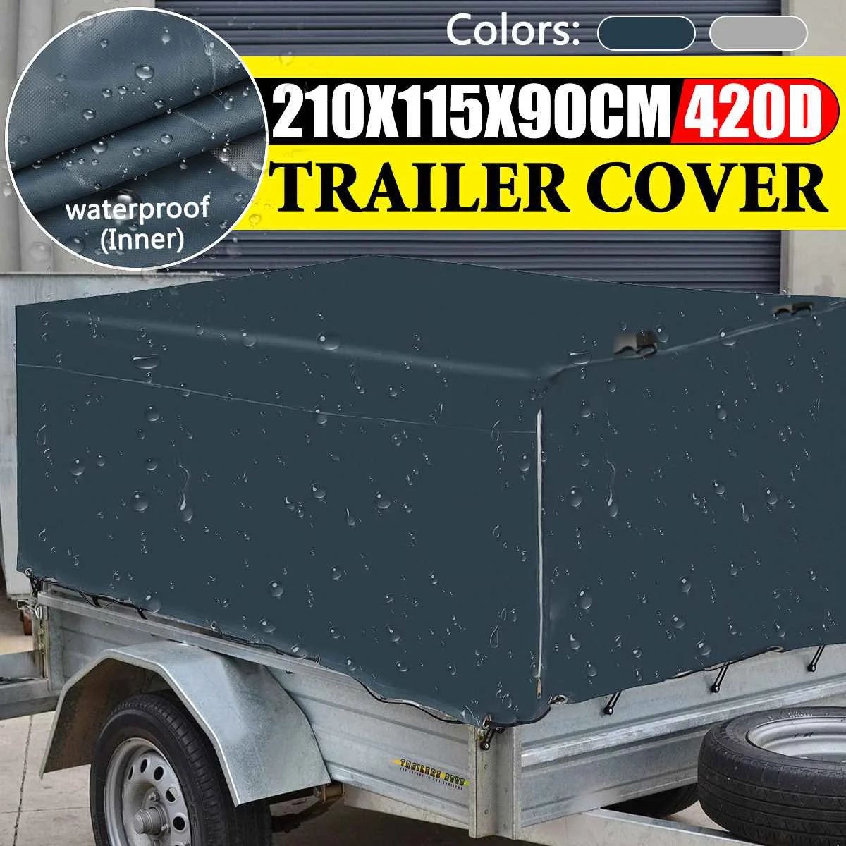 

Чехол для автомобильного прицепа, складной наружный защитный чехол на крышу для кемпинга 420D, водонепроницаемый чехол для трейлера, автомоб...