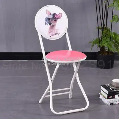 저렴한 등받이가 있는 빈티지 접이식 의자 심플 휴대용 접이식 소형 벤치 가정용 거실 가구 크리에이티브 스툴