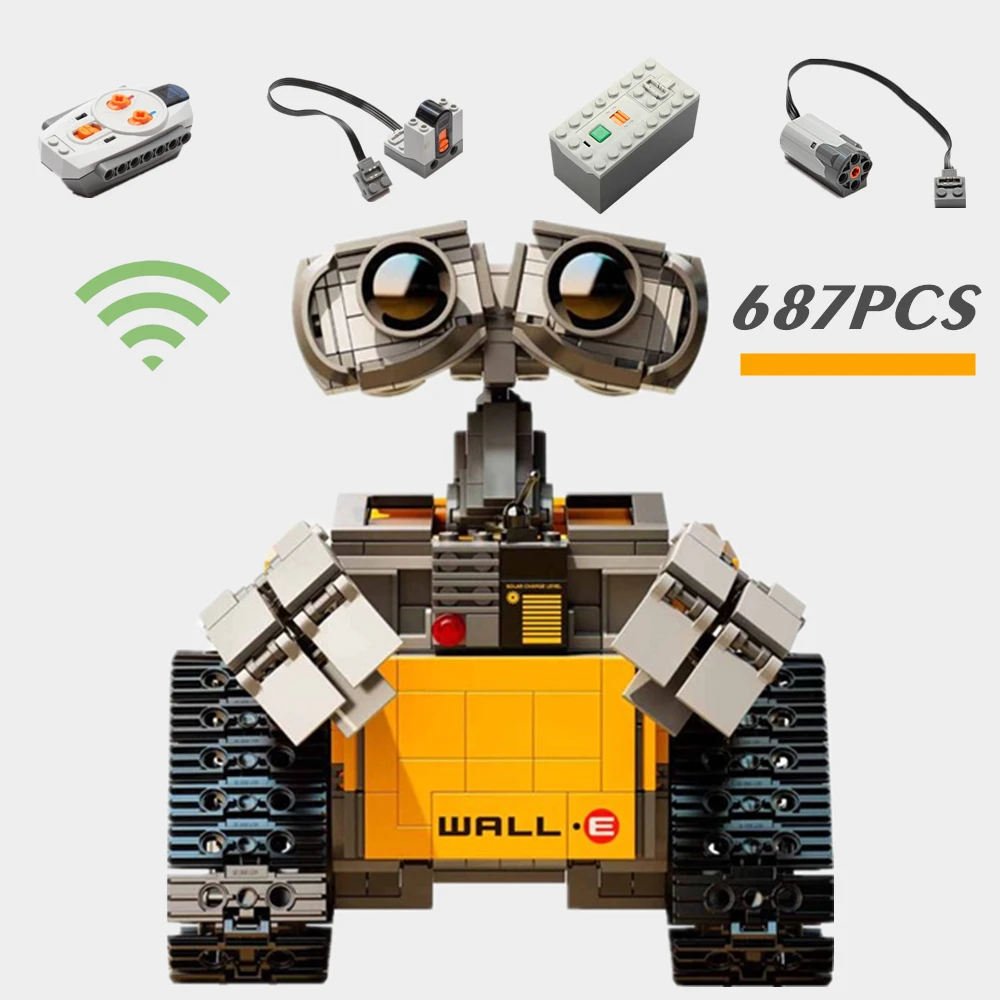 New Disney PIXAR Movie WALL E Motorized RC Robot Motor Power DOLL Figures Technical Building Block Brick Toy Gift Kid Birthday | Игрушки и