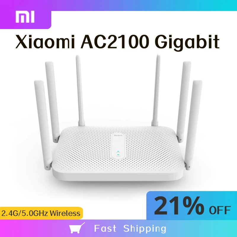 Wi Fi роутер Xiaomi Redmi AC2100 гигабитный 2 4/5 0 ГГц 6 антенн|Беспроводные роутеры| |