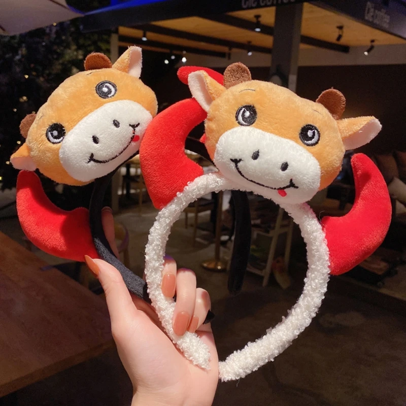 Повязка на голову в китайском и новогоднем стиле из бычьей кожи забавная