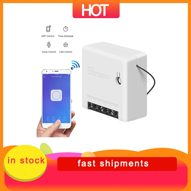 10 шт. Sonoff мини Two Way интеллигентая (ый) Wi Fi для переключателя сделай сам Умный дом