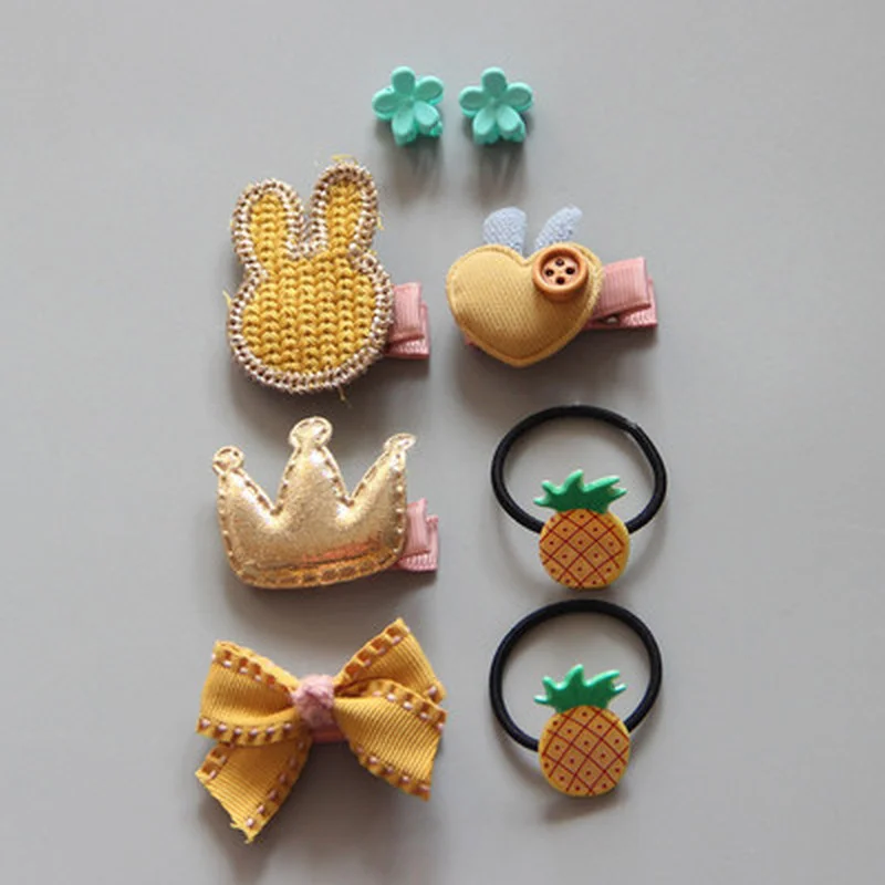 

8Pcs Children's Hairpin Hair Tie Rubber Band Suit