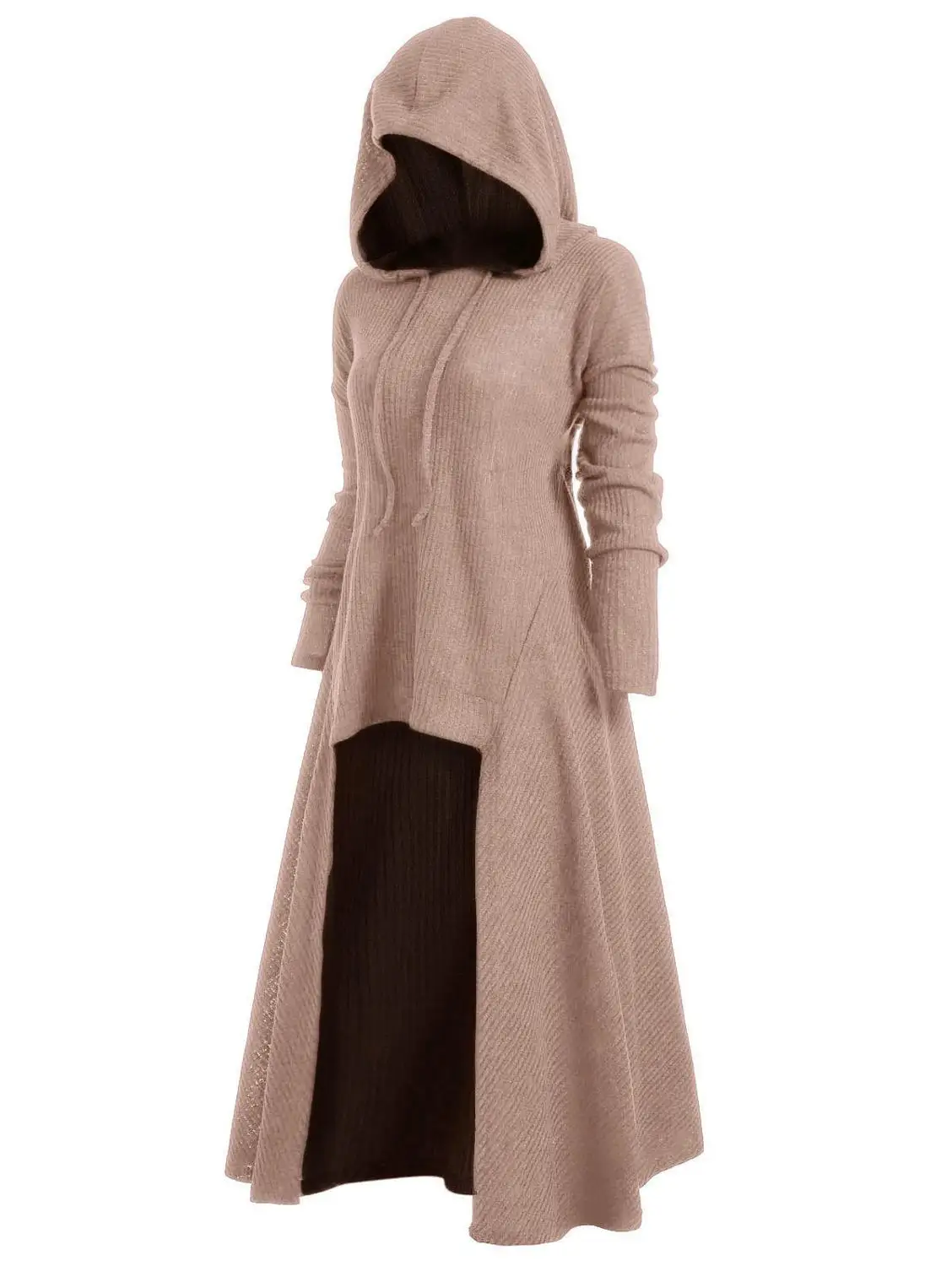 

Bella Philosophy Drawstring Plus Size Hooded Ribbed Sweater Female Long Sleeve High Low Sweaters Women Pullover Jumpers Pull