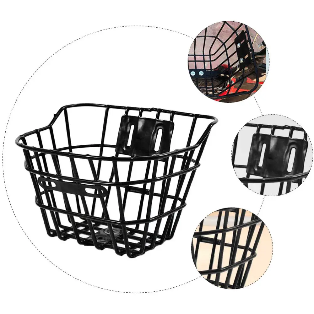 

Iron Storage Basket Kids Bike Basket Durable Hanging Basket Handlebar Basket