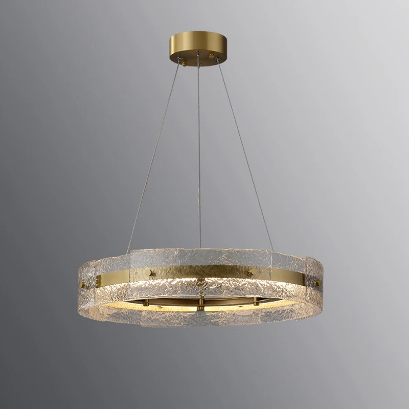 

New gold chandelier modern living lighting AC110V 220V round dining room bedroom lights