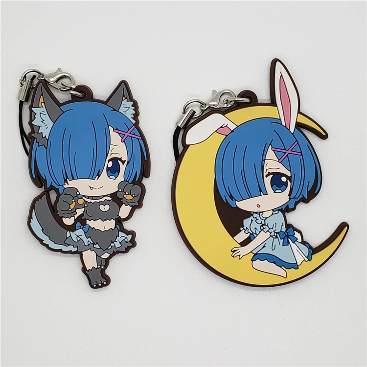 Rezero аниме ремешок Re-life Rem Re:Zero kara Hajimeru Isekai Seikatsu Neko симпатичный резиновый брелок -