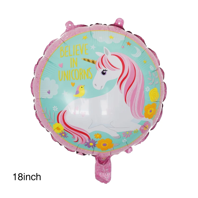 balloon 1pc 18 дюймов Алюминий пленка набор кистей с ручкой в форме единорога воздушный шар с гелием День рождения Baby Shower Единорог вечерние украшения поставки Алюминий воздушный шар - Цвет: balloon 1pc