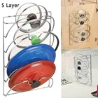 5-слойный органайзер для хранения крышек кастрюль настенное крепление на дверь полка сушилка сковорода домашний Ресторан Бар кухонные принадлежности защита от падения