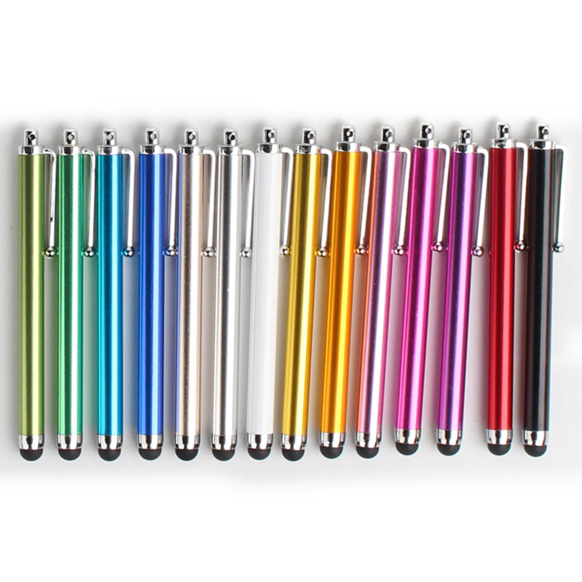 

10pcs Colorful Universal Stylus Pen Metal Capacitive Pen For All Capacitive Screen Smart Phone Tablet Touch Screen Clip Pencil