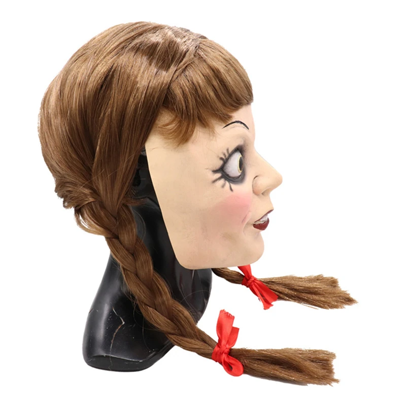 Movie ConjingDoll Annabelle Dress Cosplay Costumes Ghost Doll White Princess Skirt Women Girls Kids Wig Hair Halloween | Тематическая