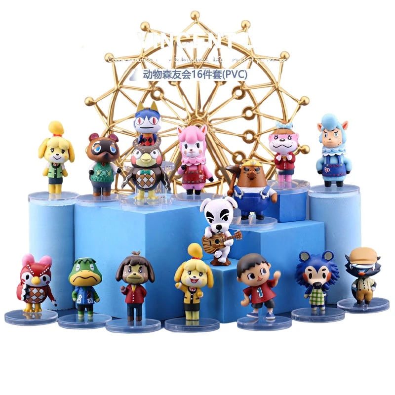 

16 шт./компл. животное пересечение новых горизонтов анимация ПВХ Модель игрушка торт предметы мебели для рождественских подарков