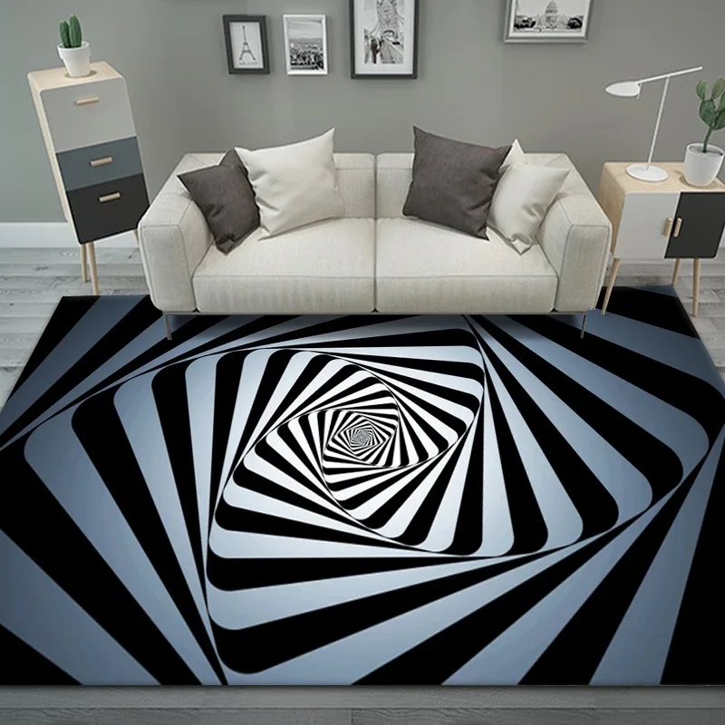 3D Vortex Illusion Carpet Entrance Door Floor Mat Abstract Geometric Optical Doormat Non-slip Living Room Decor Rug | Дом и сад