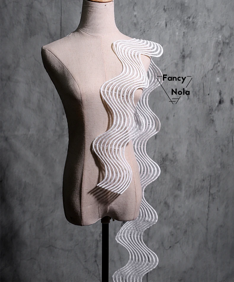 Творческий большая волна выдолбленные текстура обрезки дизайнер одежды кружева