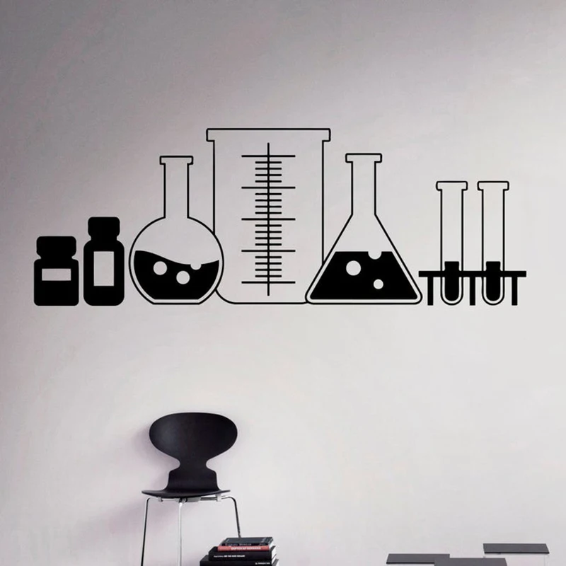 

Laboratory Glass Wall Decal Vinyl Sticker Chemistry Classroom Art Decor Home Interior Room Custom Design Window Bedroom C13-26