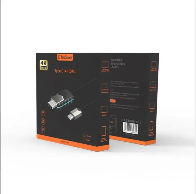 

Mirscreen New Cable TC03 Type-C To 4K HDMI Cable 1080P Full-HD Instant Projection Connect Cell Phone To TV/GPS Navigation
