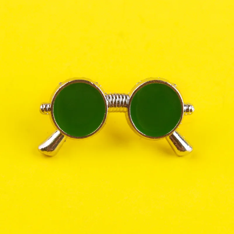 Эмалированные значки в стиле ретро с круглыми очками Значки для одежды джинсов