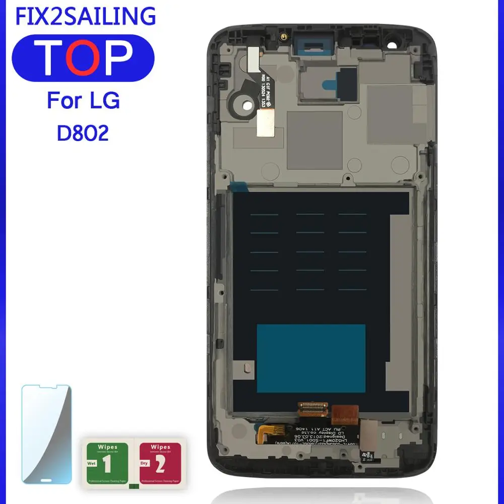 Дисплей для LG G2 D800 D801 D802 D803 ЖК дисплей с сенсорным экраном дигитайзер в сборе