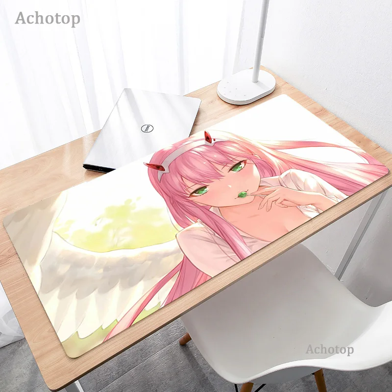 top quality zero two mouse pad anime cool large desk laptop rubber mouse mat xxl large mouse pad pc gamer gaming keyboards mat free global shipping