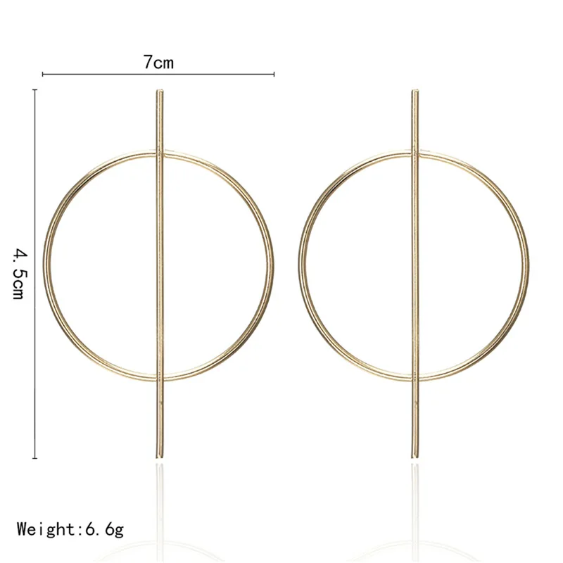 Mode Overdreven Grote Cirkel Ronde Drop Oorbellen voor Vrouwen серьги гвоздики Gouden Kleur Oorbel Клубные вечерние в