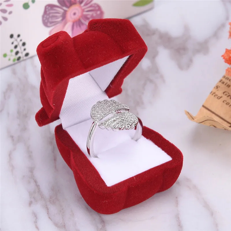 

1Pc Creative Velvet Bowknot Bear Ring Earring Bracelet Jewelry Display Box Case Wedding Ring Valentine's Day Gift Organizer