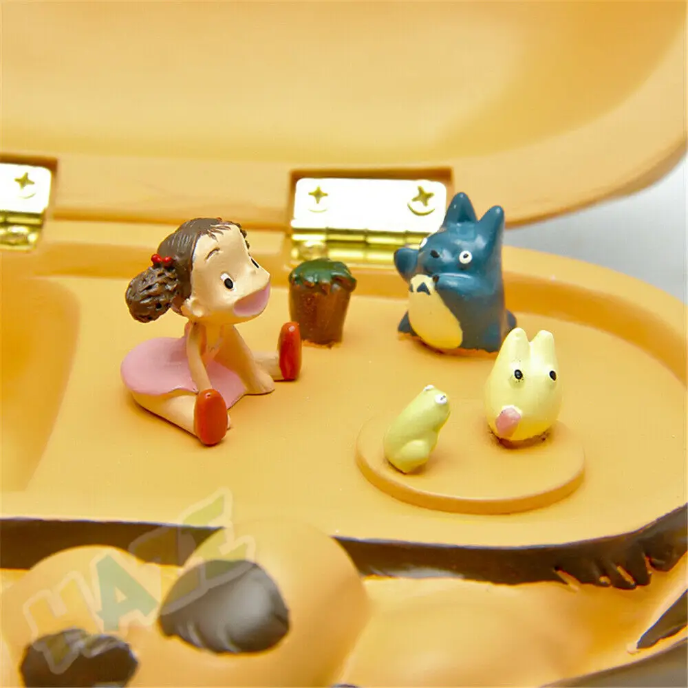 

Hot Anime My Neighbor Totoro Bus Resin Action Figure Statue Model Openable Jewelry Storage Box Decor New No Box For Friend Gift