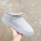 Женские ботильоны из натуральной овечьей кожи, с натуральным мехом