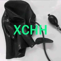 sexy latex hoods mask full head hood with mouth tube cosplay costumes fetish cosplay mask back zipper club wear
