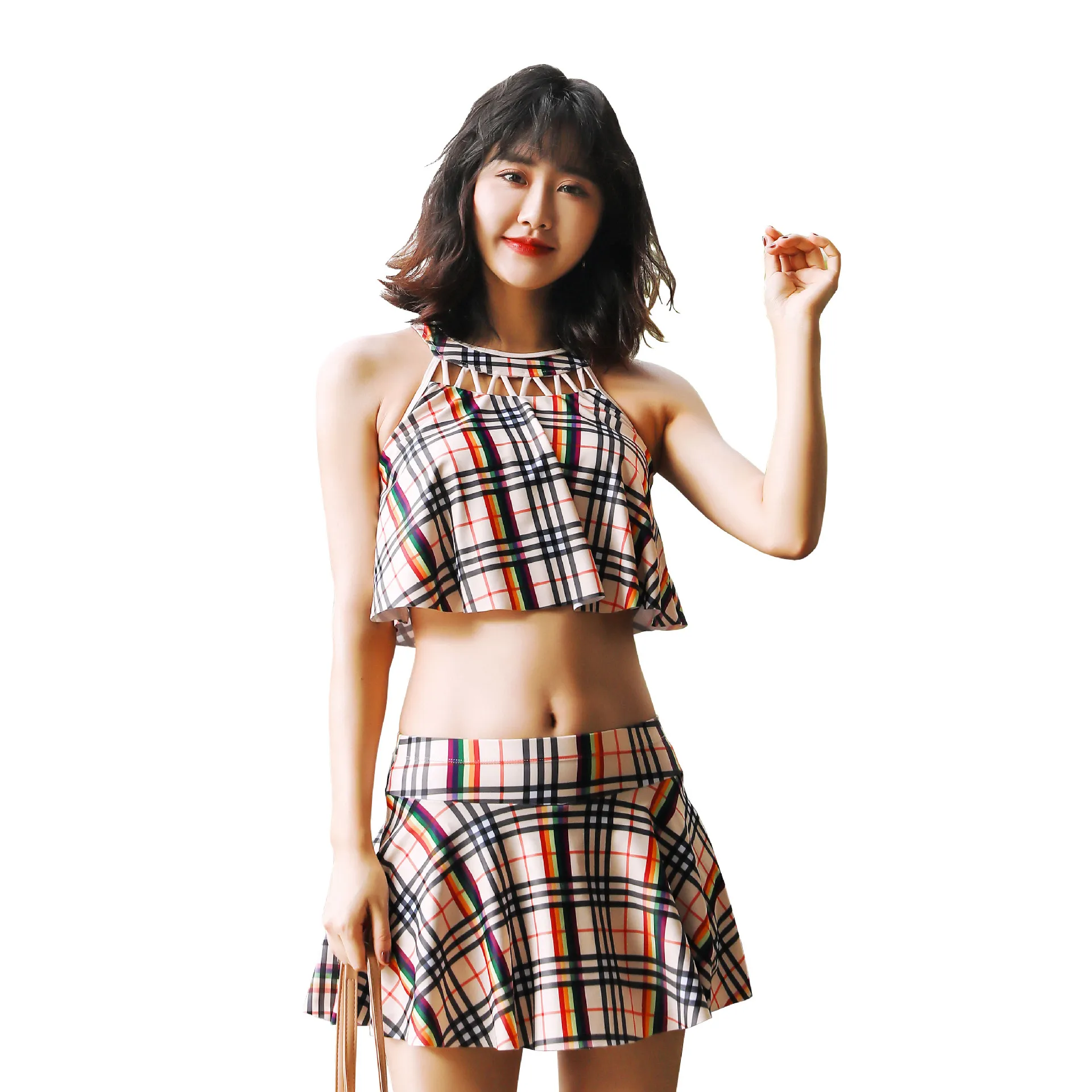 

Swimsuit women's conservative split two-piece skirt boxer swimsuit student Korean hot spring swimsuit