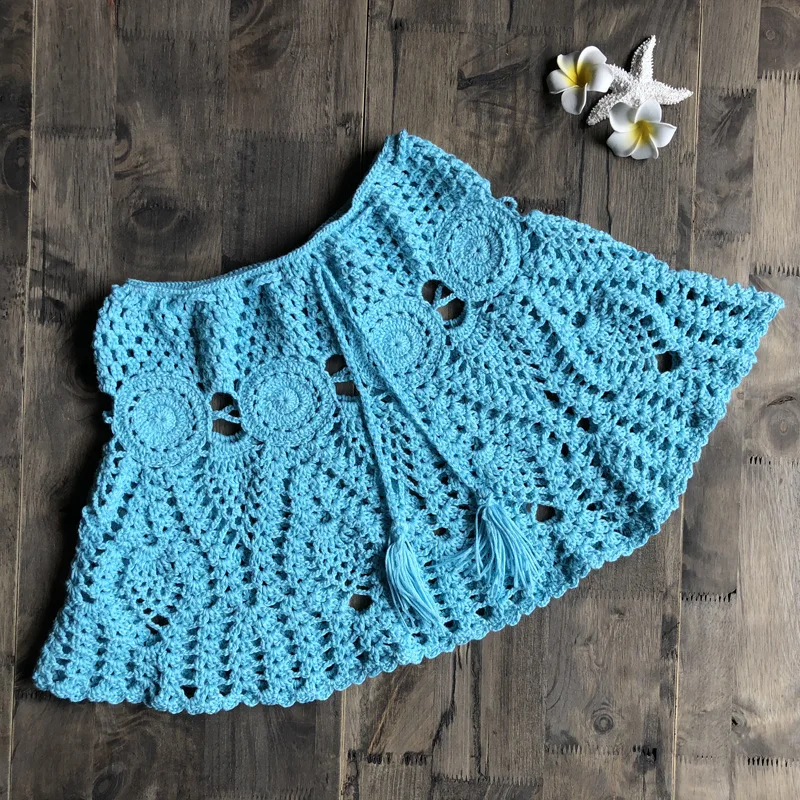 Новая Сексуальная Пляжная открытая мини юбка ручной работы B10SK9492|Женские юбки| |