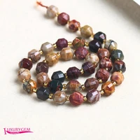 natural picasso jaspers stone spacer loose beads high quality 6810mm faceted olives shape diy gem jewelry making a3815
