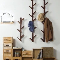 mrosaa bamboo wooden hanging coat rack wall hook clothes hanger living room bedroom wall shelf decoration hanger 6810 hooks