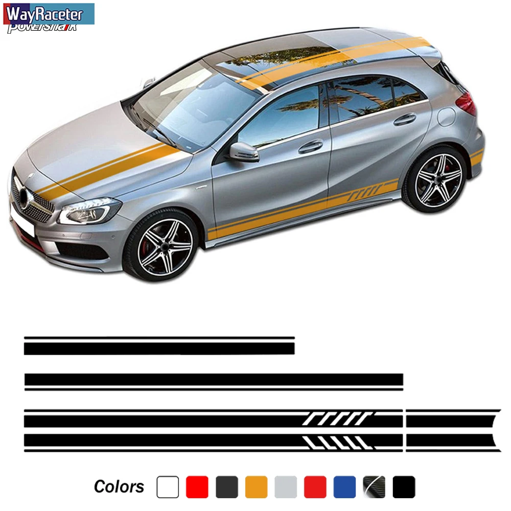 

Edition 1 Car Hood Roof Trunk Decal Side Stripe Skirt Sticker For Mercedes Benz A Class W177 A35 A45 S W176 AMG Accessories