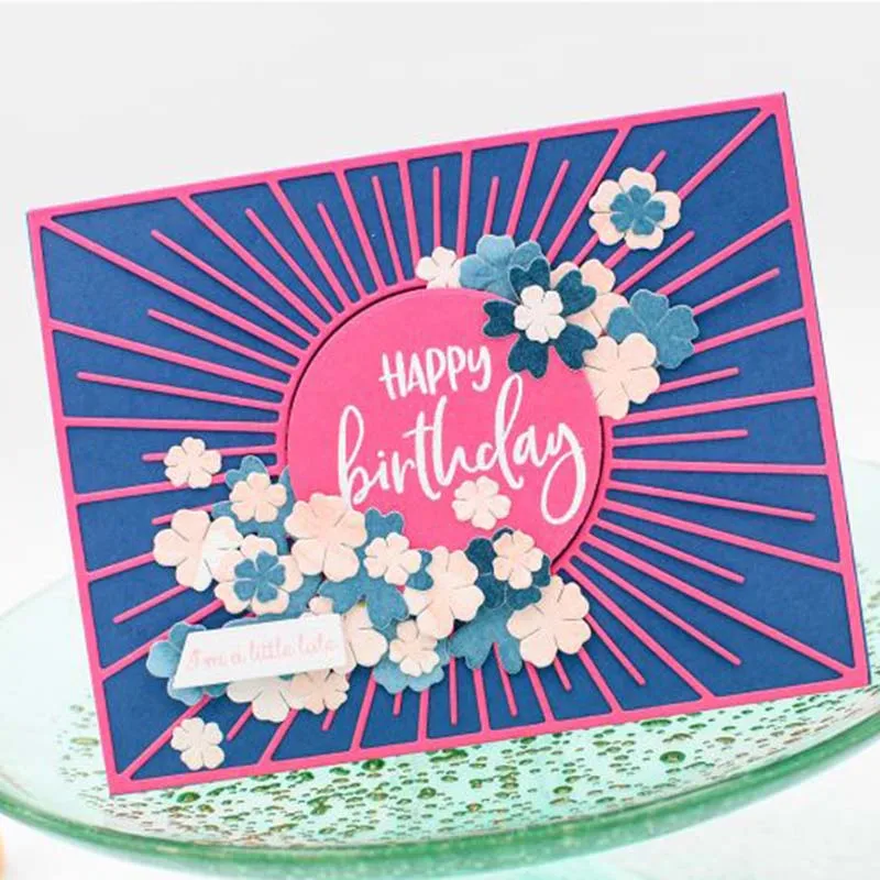 Металлические штампы sunburst рамка вырезанная форма украшение для скрапбукинга