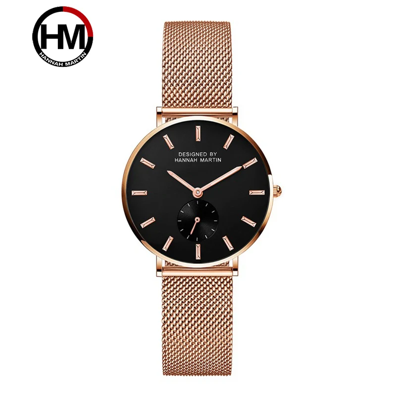 Часы Hannah Martin женские кварцевые ультратонкие люксовые брендовые наручные из