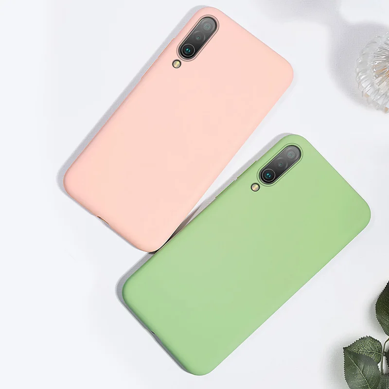 Silicone Case for Xiaomi Mi 9 Lite Shockproof Bumper Liquid TPU Phone A3 Mia3 Mi9 Back Cover |
