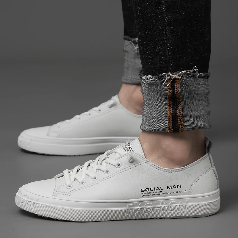 

Autumn Men's Casual Shoes Fashion Men Genuine Leather Shoes outdoor breathable Man England Soft Elastic Light Footwear shoes