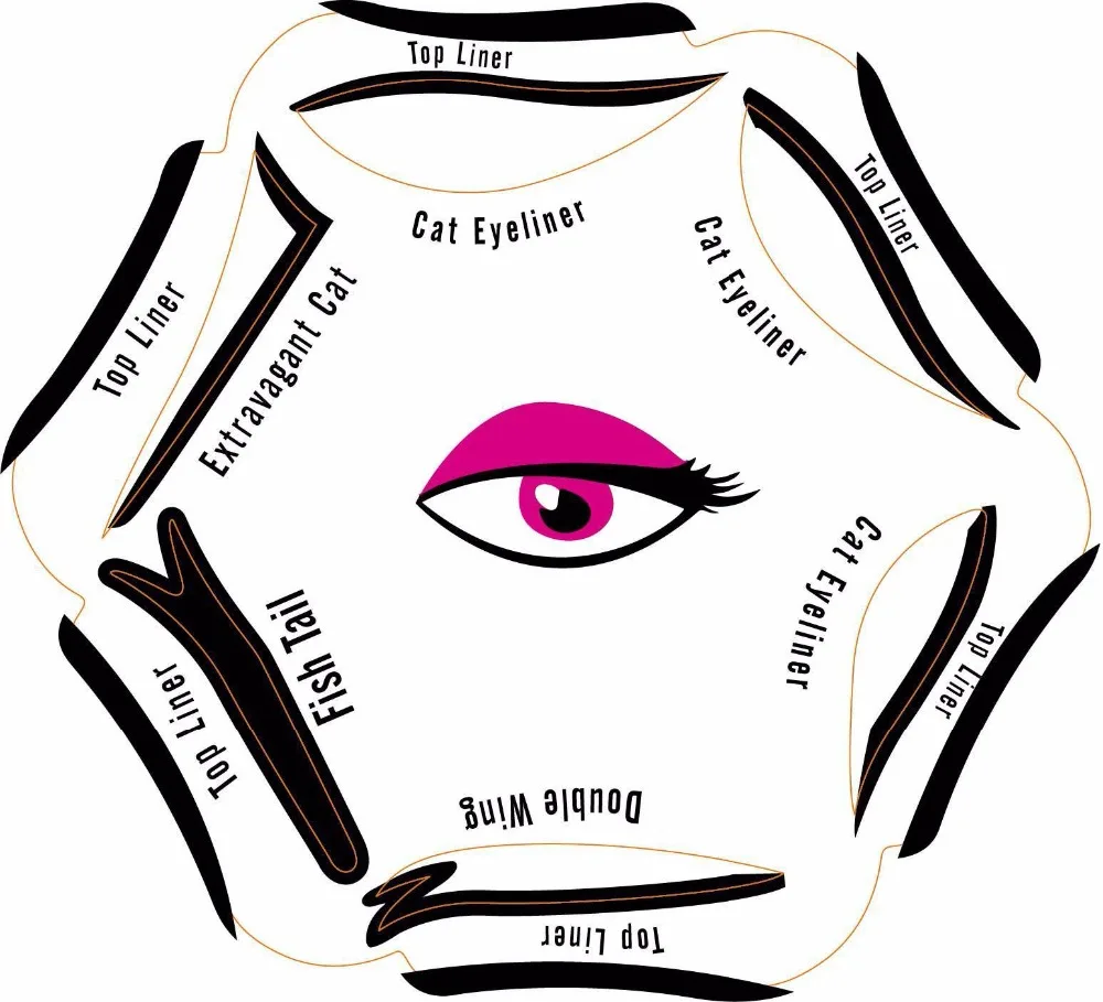 6 в 1 Подводка для глаз карандаш макияжа плантилла вкладыш шаблон Кот макияж