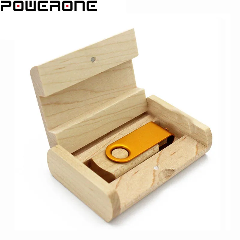 POWERONE вращающийся металлический деревянный usb + ручка накопитель 4 ГБ 8 16 32 64 Usb флеш