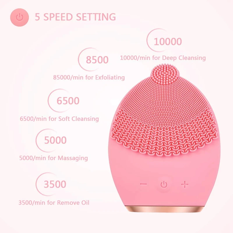 Очищающая щетка перезаряжаемая силиконовая кисть для лица массажер