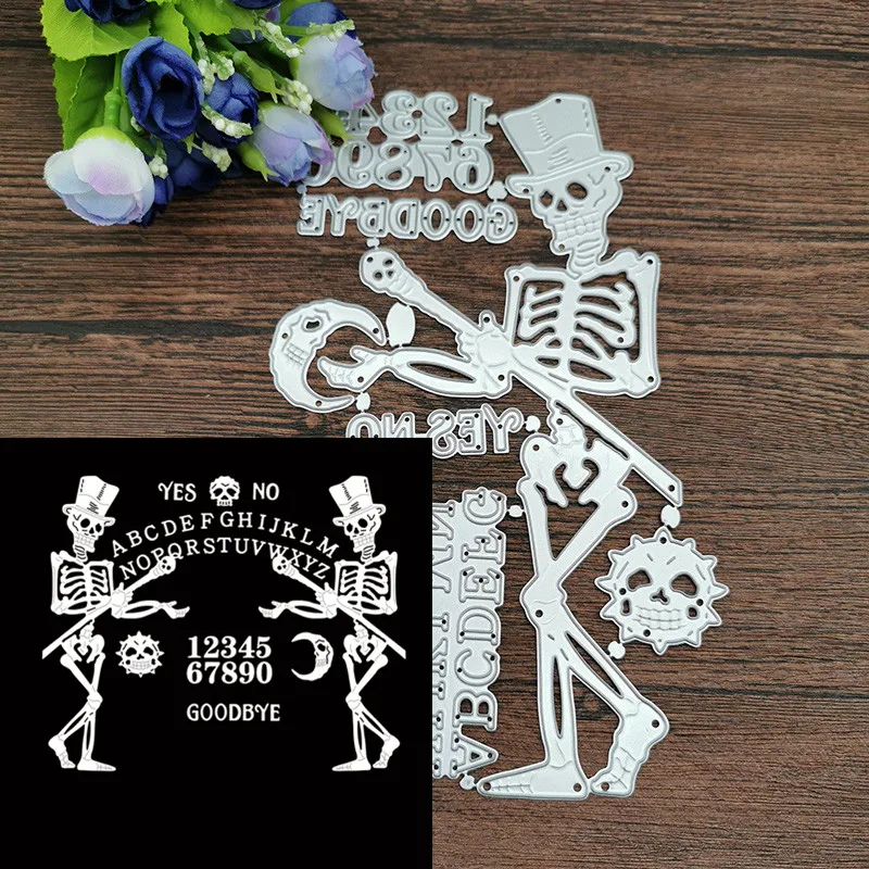 

Christmas Halloween skull figure 26 alphanumeric photo Metal Cutting Dies Craft Stamps die Cut Embossing Card Make Stencil