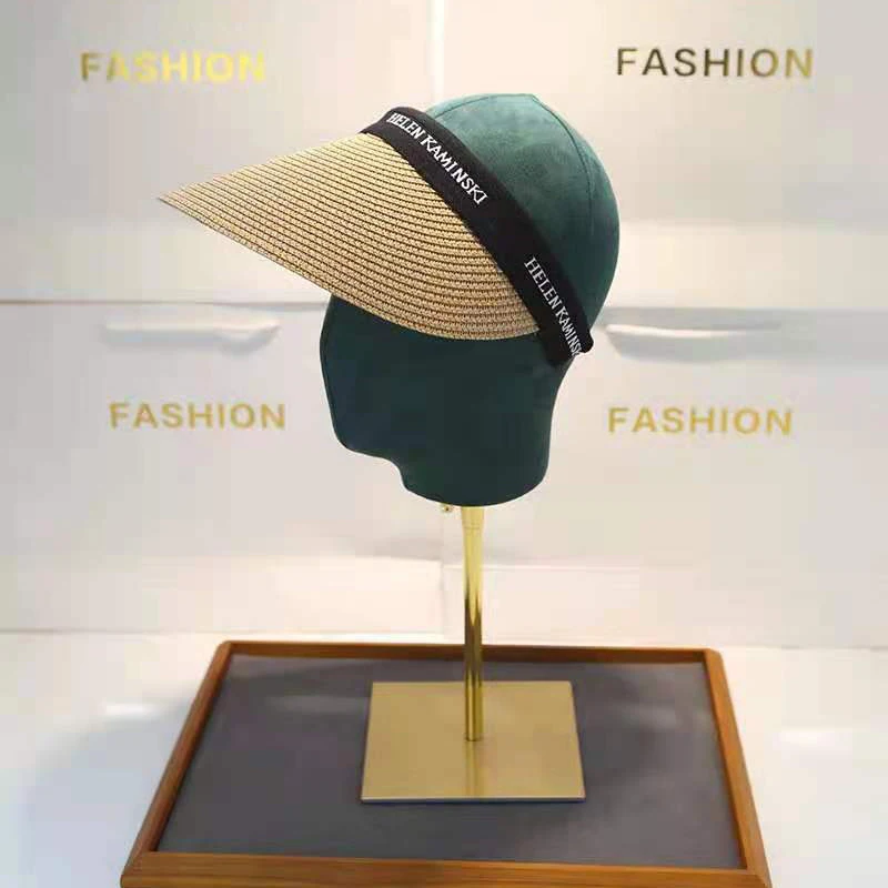 

2021 New Summer Women Empty Top Sun Hat Anti-UV Famale Visor Sunhat Outdoor Beach Cap Hand Made Straw Cap Lady Casual Shade Hat