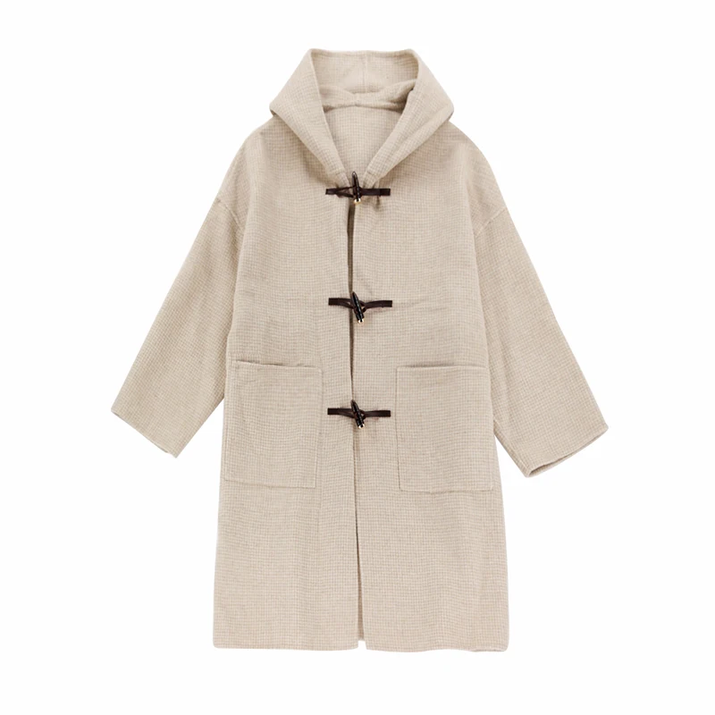 Женская шуба с капюшоном Bobon21 креативная верхняя одежда из овечьей шерсти