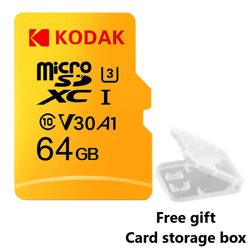 Kodak U3 V30 U1 класс 10 MicroSD XC SDHC sd карта памяти TF флэш-карта 512 ГБ 256 ГБ 128 Гб 64 ГБ 32 ГБ 16 ГБ для мобильного хранения видео - Емкость: U3 64GB