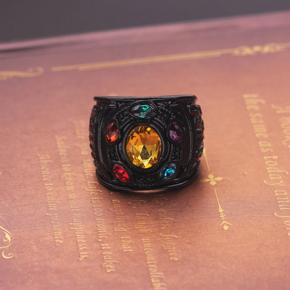 3 цвета Marvel, Мстители, перчатка Таноса, кольца, бесконечная сила, рукавица, Кристальное кольцо, кольцо для мужчин, бесконечные войны, anillo infinito