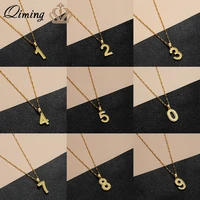 1 2 3 4 5 6 7 8 9 initial number necklace for women men couple simple jewelry baby birthday collar dainty age pendant necklace