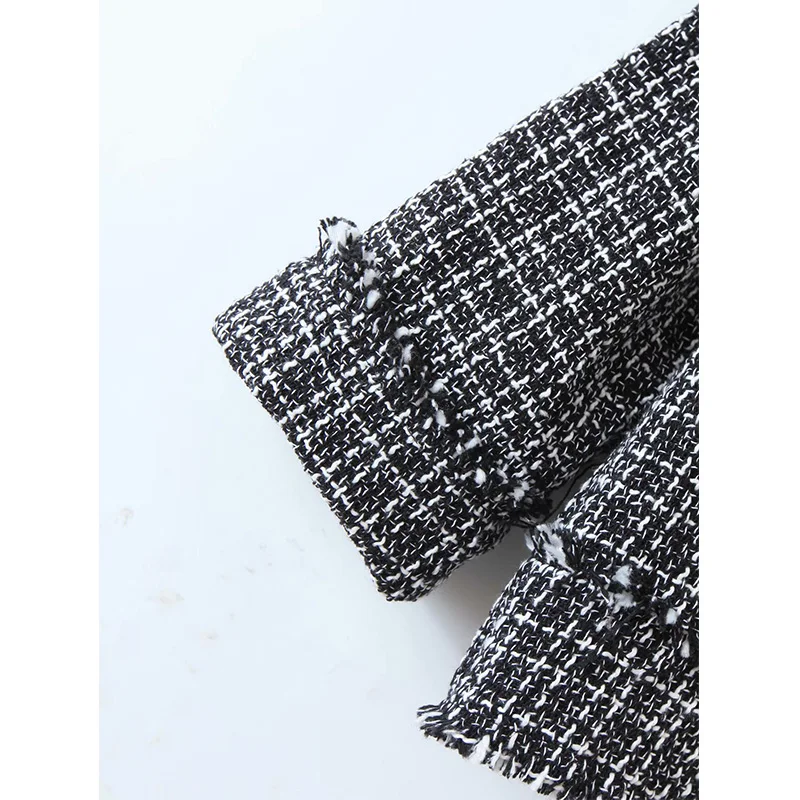 

2020 New women jackets plaid button pockets long sleeve O-Neck short jackets female fashion casual women clothes